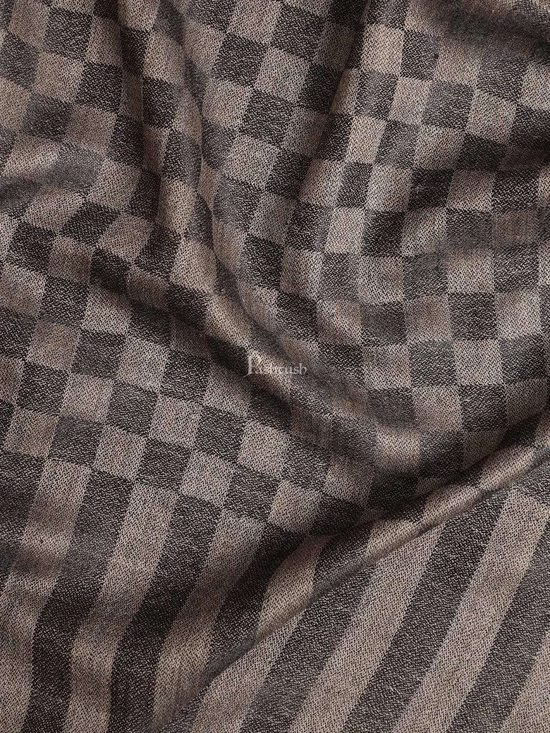 Pashtush Mens Extra Fine Wool Shawl, Soft And Warm, Black, Chess Checks.