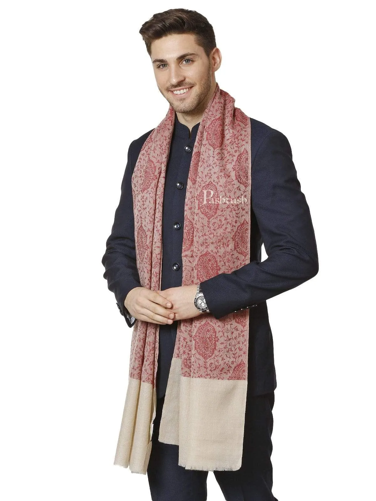 Pashtush Mens Fine Wool Luxury Stole, Soft And Warm