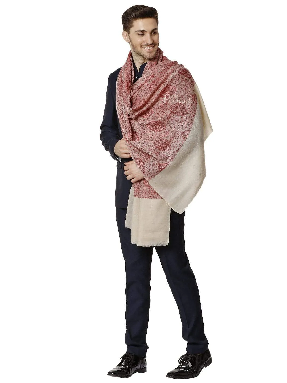 Pashtush Mens Fine Wool Luxury Stole, Soft And Warm