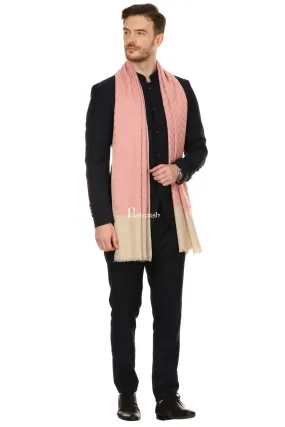 Pashtush Mens Fine Wool Reversible Muffler, Soft And Warm - Pink