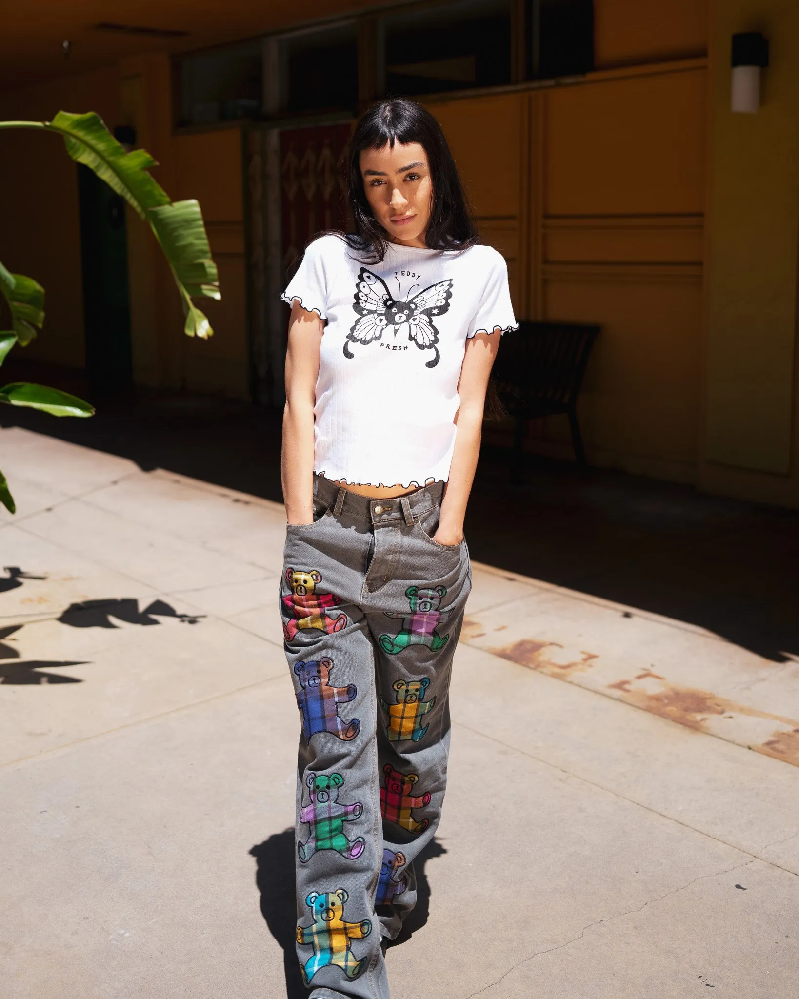 Patchwork Bear Pants