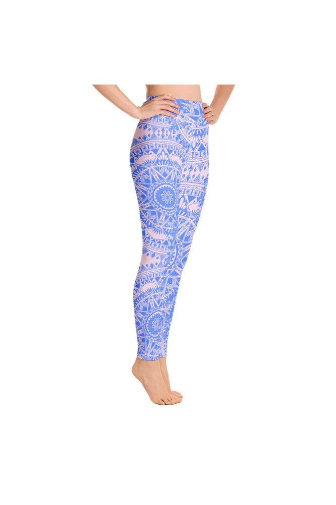 Pink & Blue Mandala Yoga Leggings