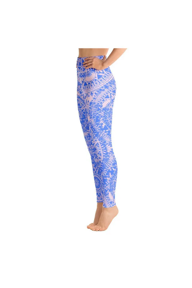 Pink & Blue Mandala Yoga Leggings