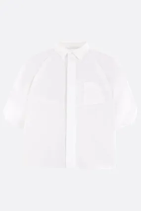 poplin short-sleeved cropped shirt