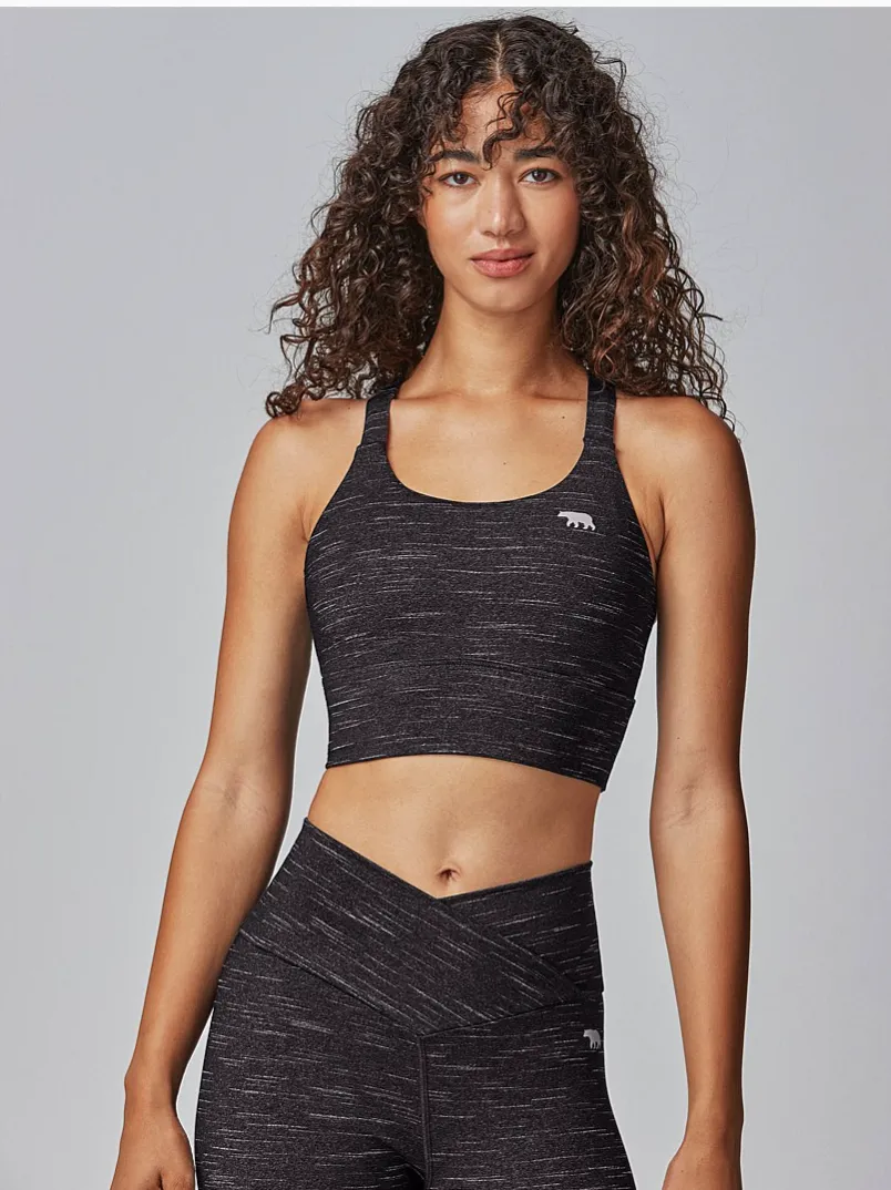 Power Up Sports Bra (Black Marle)