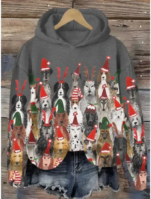 Puppy Graphic Sweatshirt Hoodies For Women