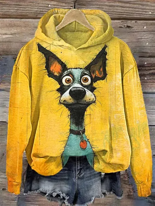 Puppy Graphic Sweatshirt Hoodies For Women