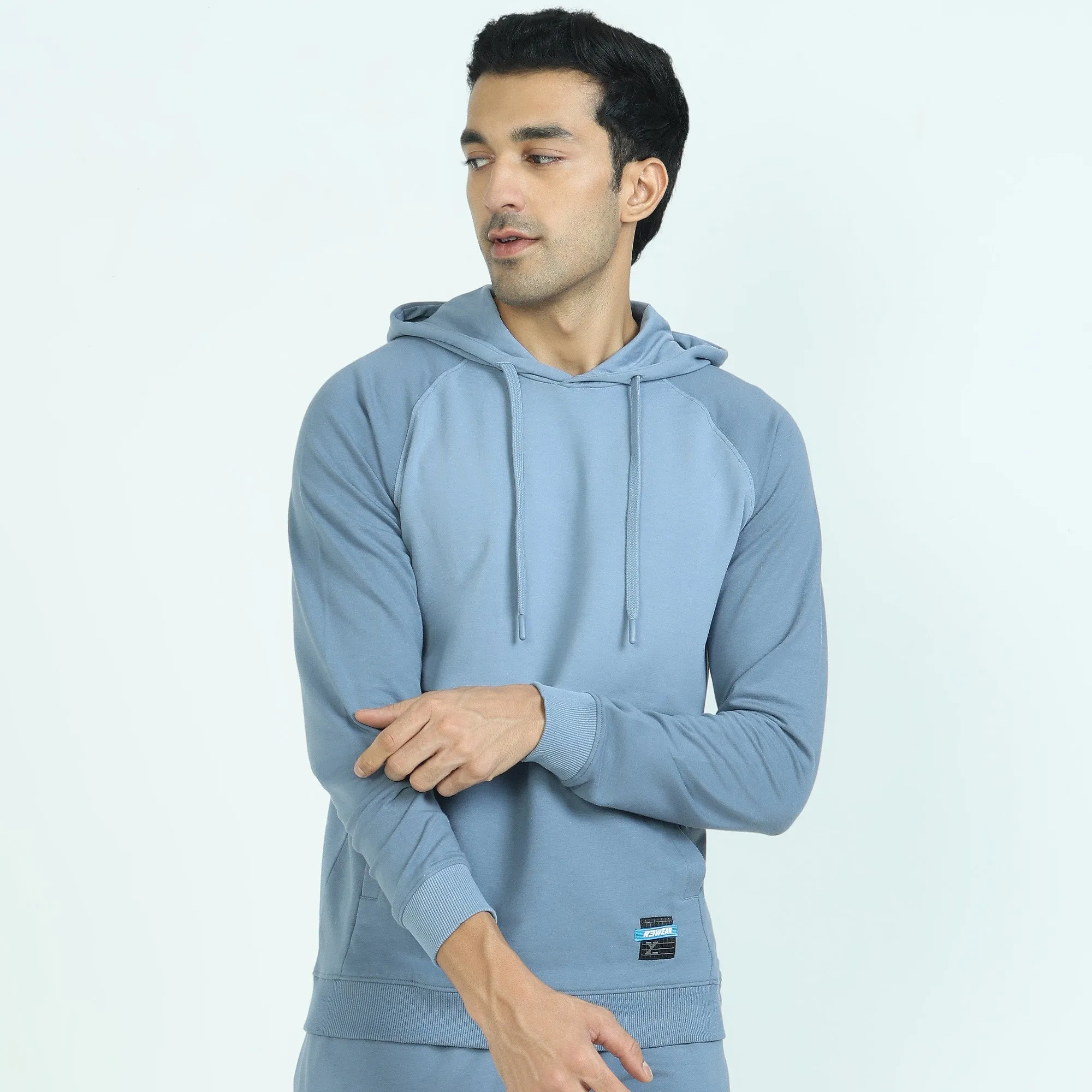 Quest French Terry Cotton Hoodies Ice Blue