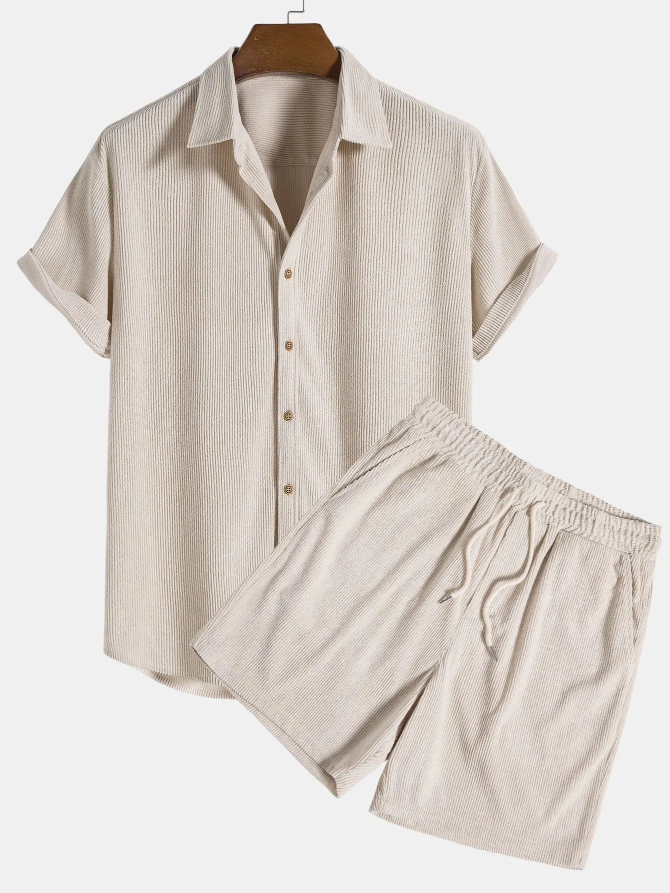 RAUL SHORT-SLEEVED CORDUROY BUTTON UP SHIRT & SHORTS