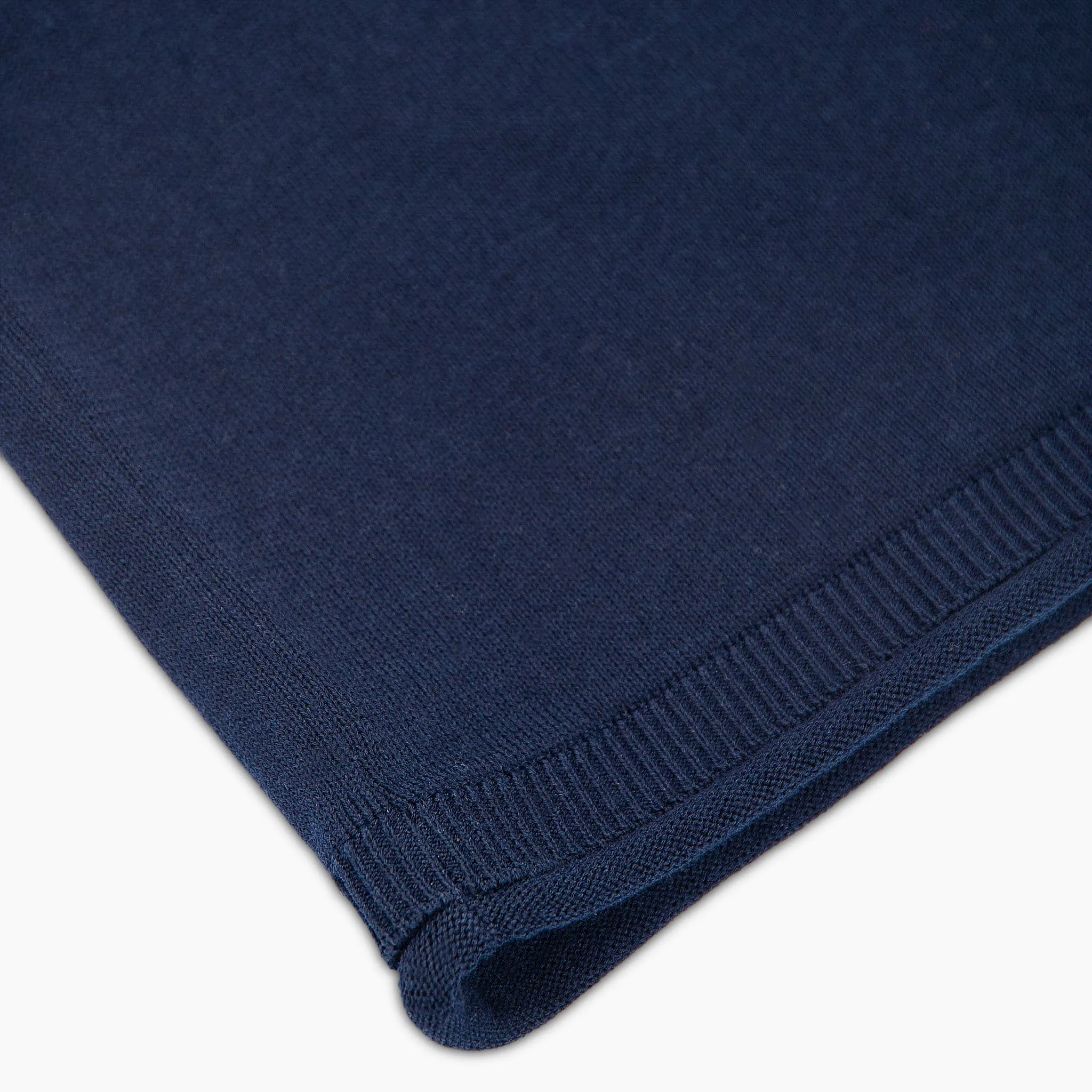 Richard short-sleeved knitted t-shirt in compact Egyptian cotton (dark blue)