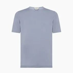 Richard short-sleeved knitted t-shirt in compact Egyptian cotton