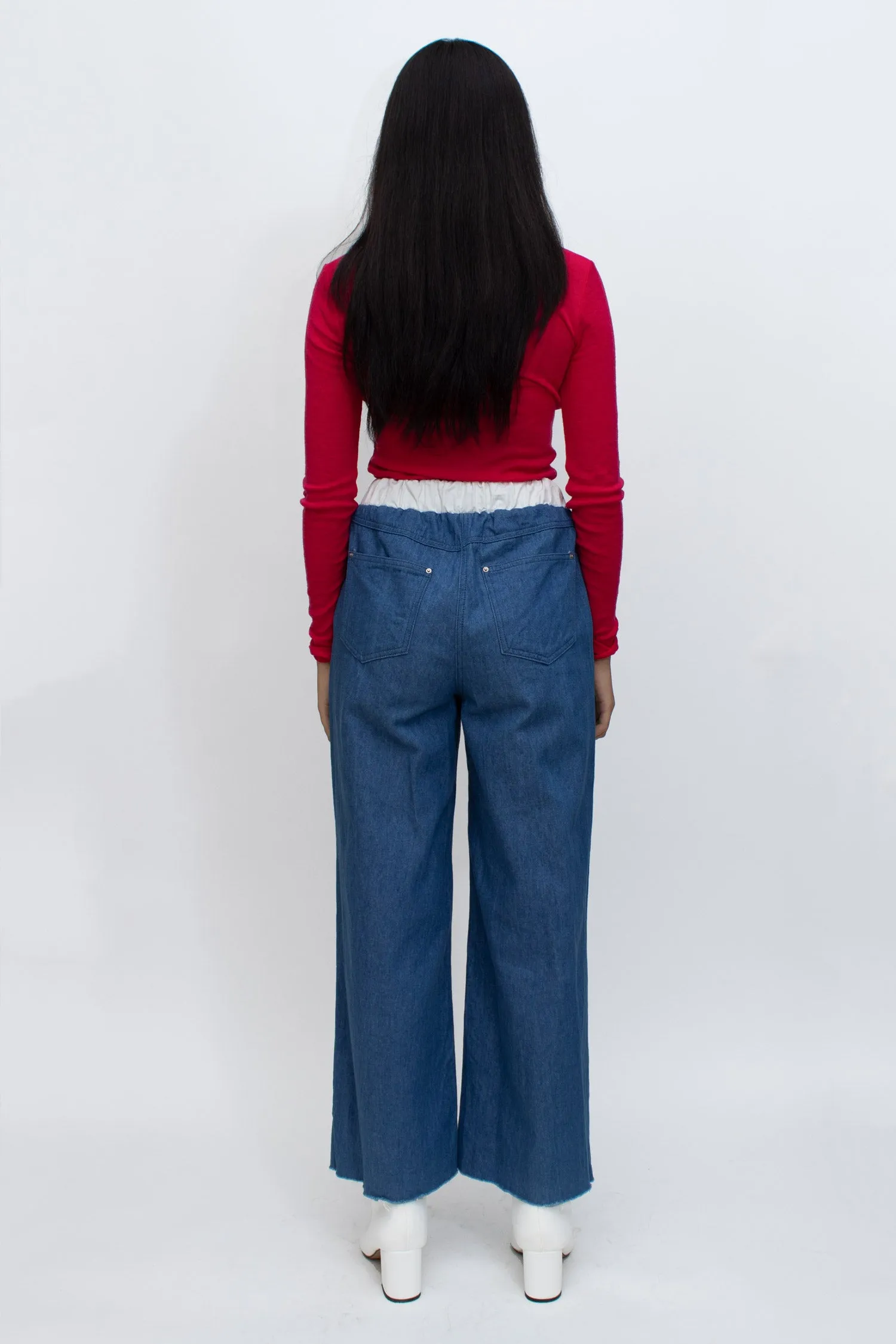 String Band Denim Pants