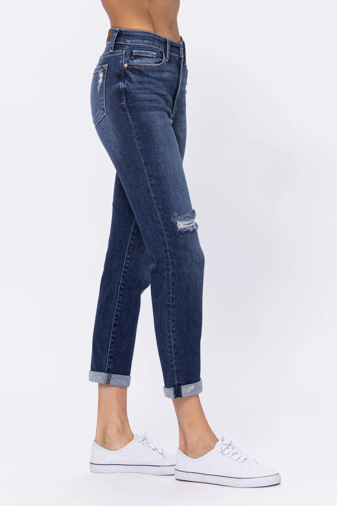 Tasha Minimal Ripped Boyfriend Jeans - PLUS