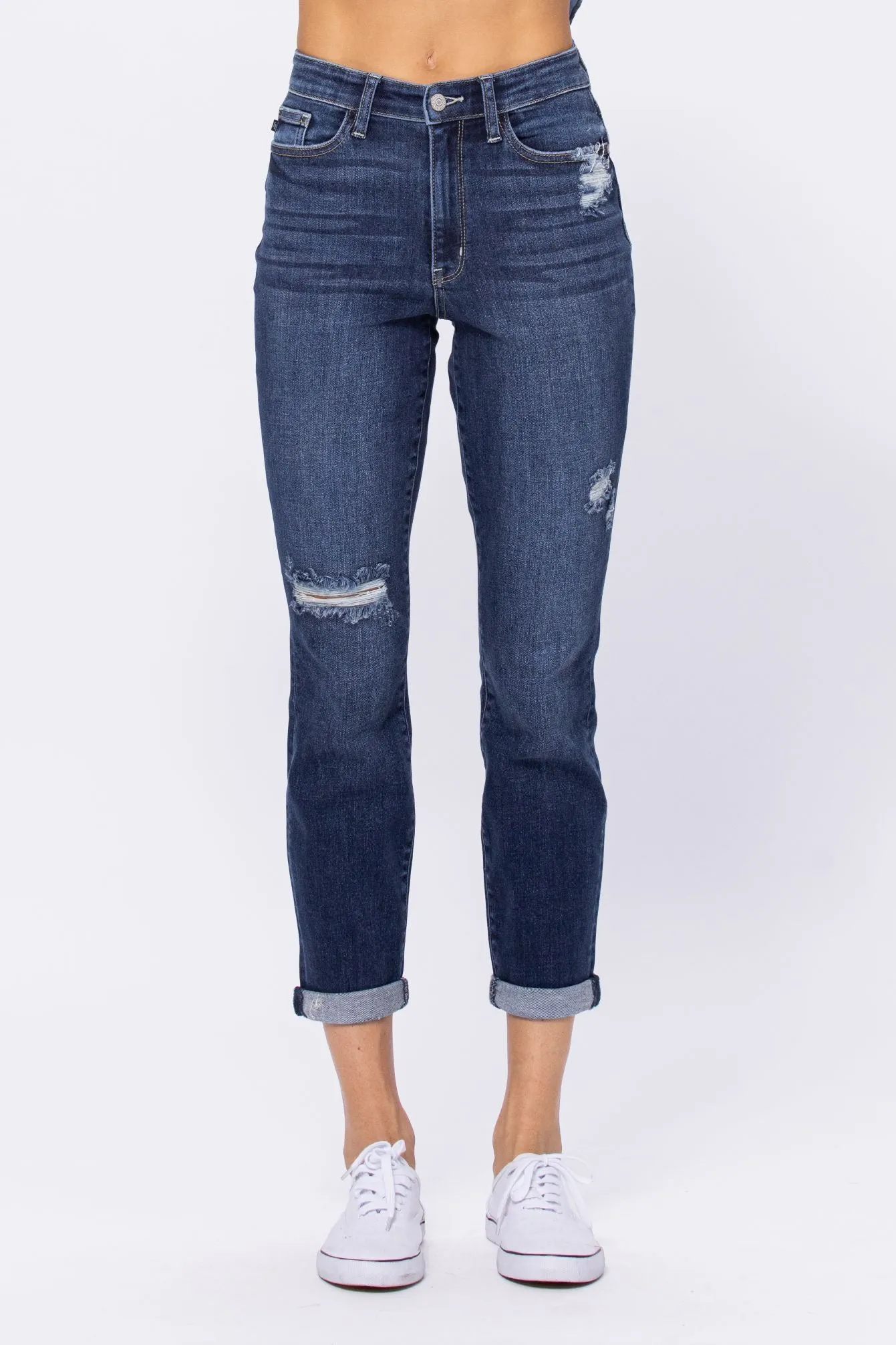 Tasha Minimal Ripped Boyfriend Jeans - PLUS