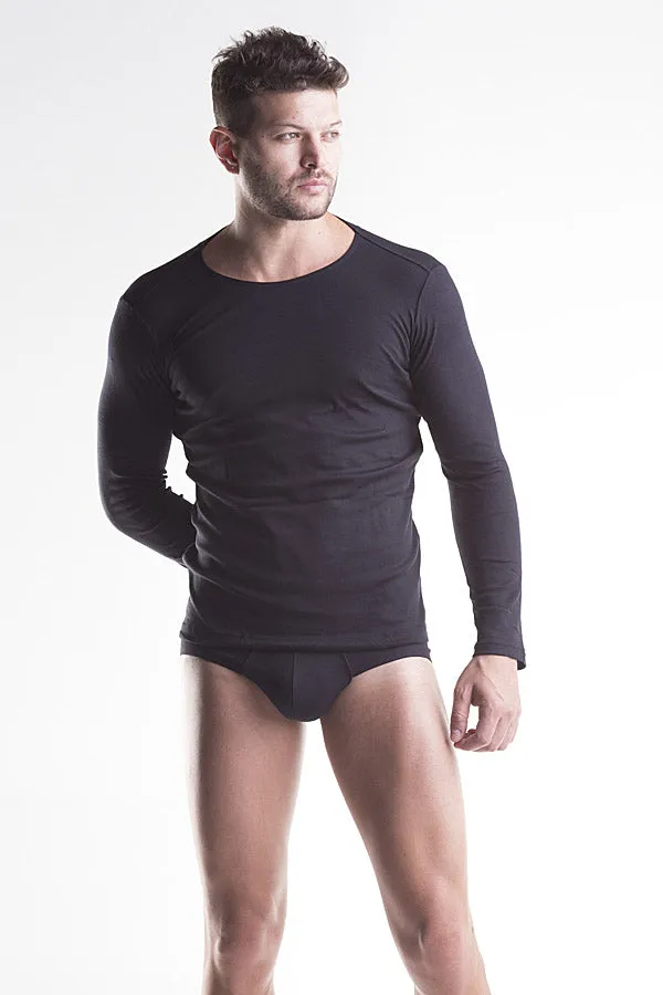 Unico Classic Long-sleeved T-Shirt Black Cotton