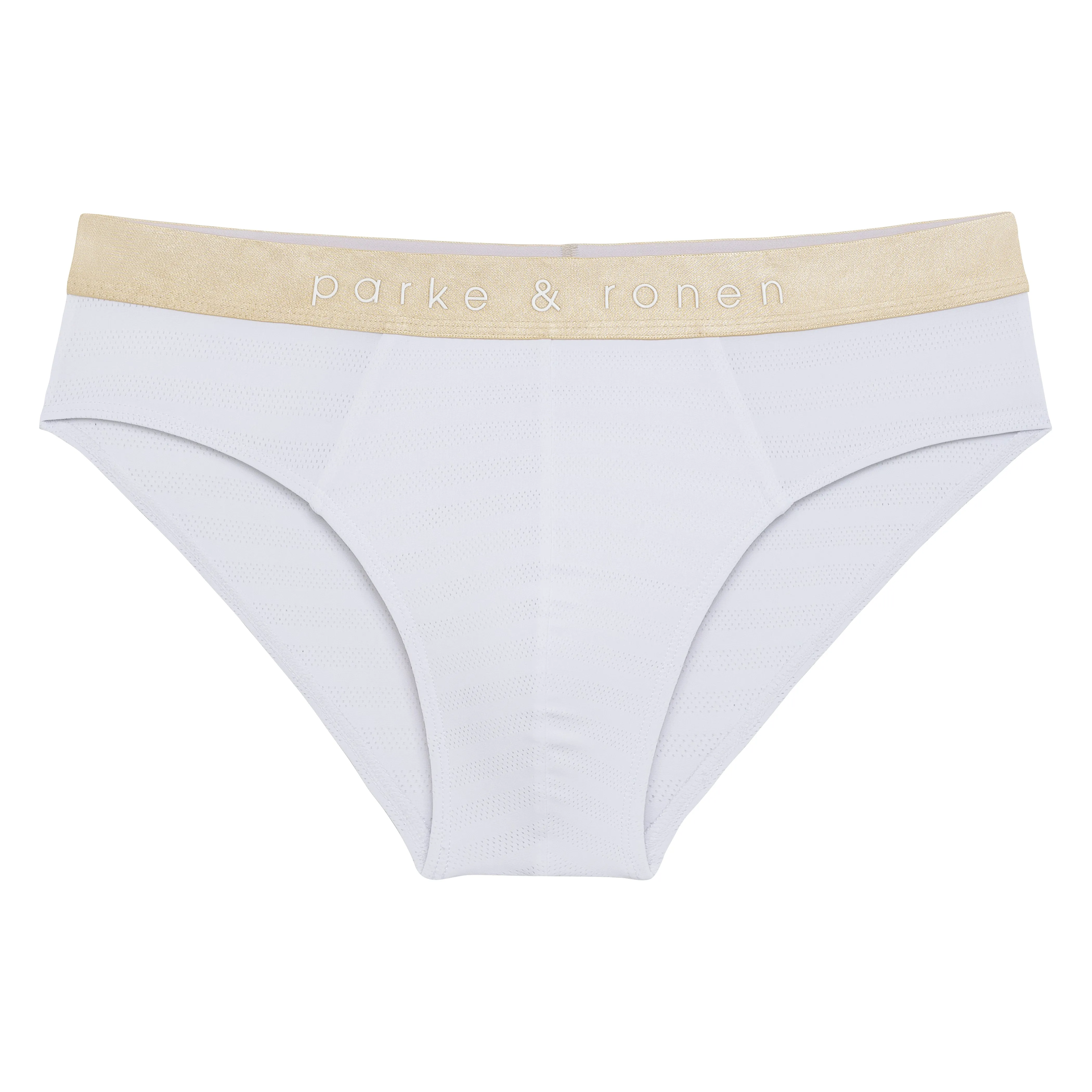 Warm White Nylon Pointelle Low Rise Brief