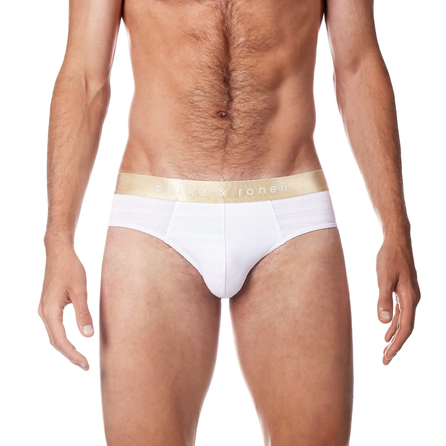 Warm White Nylon Pointelle Low Rise Brief