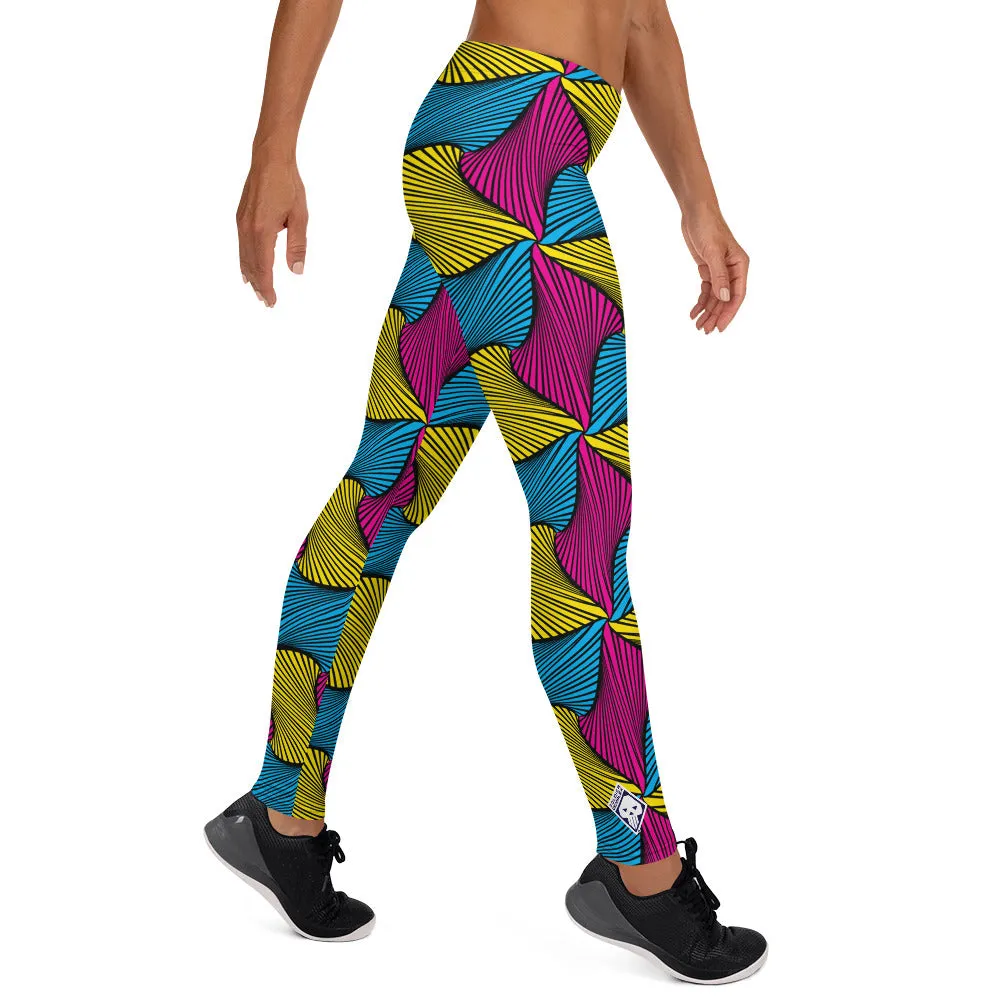 Women's Ankara Wax Print Yoga Pants Workout Leggings For Jiu Jitsu 001