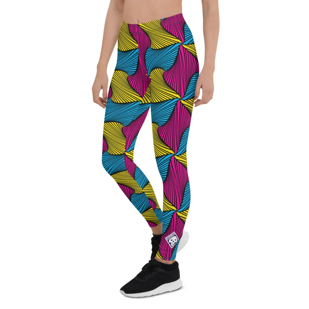 Women's Ankara Wax Print Yoga Pants Workout Leggings For Jiu Jitsu 001