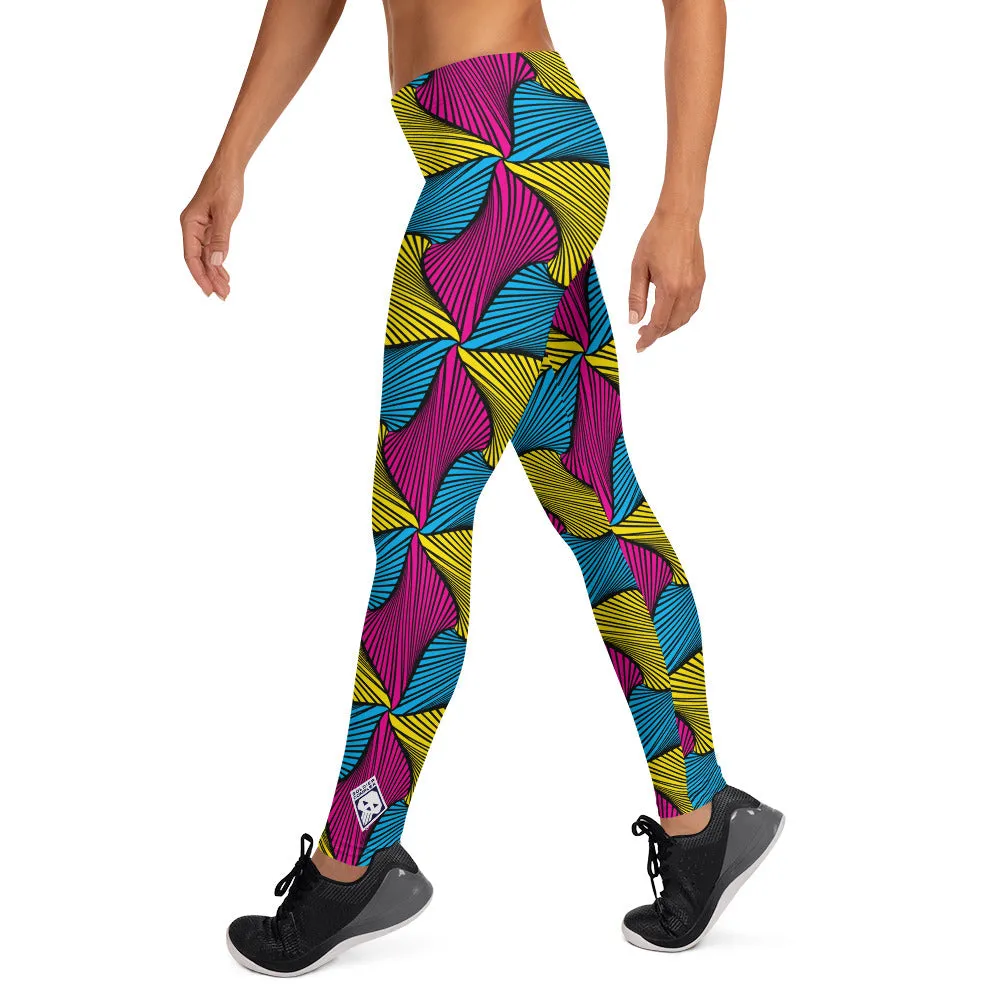 Women's Ankara Wax Print Yoga Pants Workout Leggings For Jiu Jitsu 001