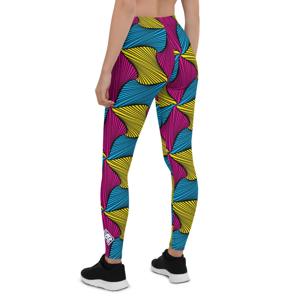 Women's Ankara Wax Print Yoga Pants Workout Leggings For Jiu Jitsu 001