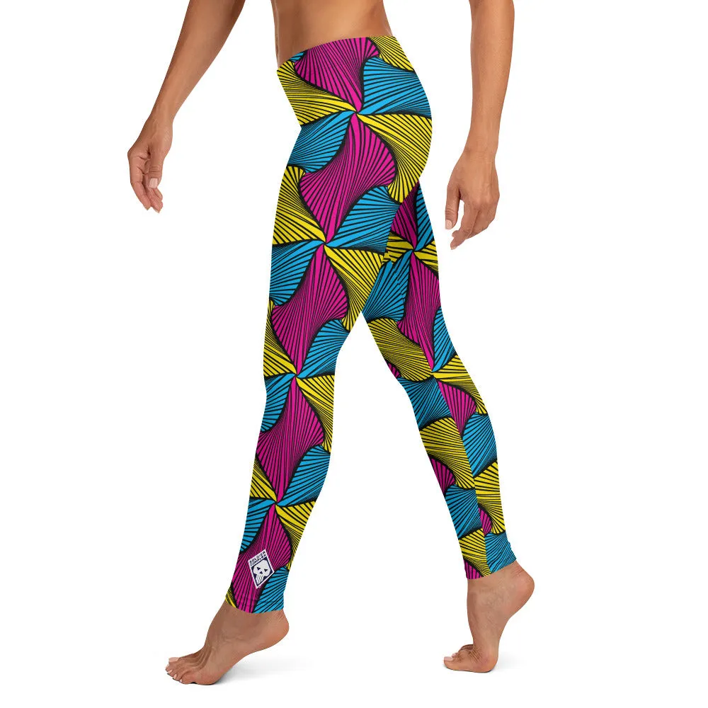 Women's Ankara Wax Print Yoga Pants Workout Leggings For Jiu Jitsu 001