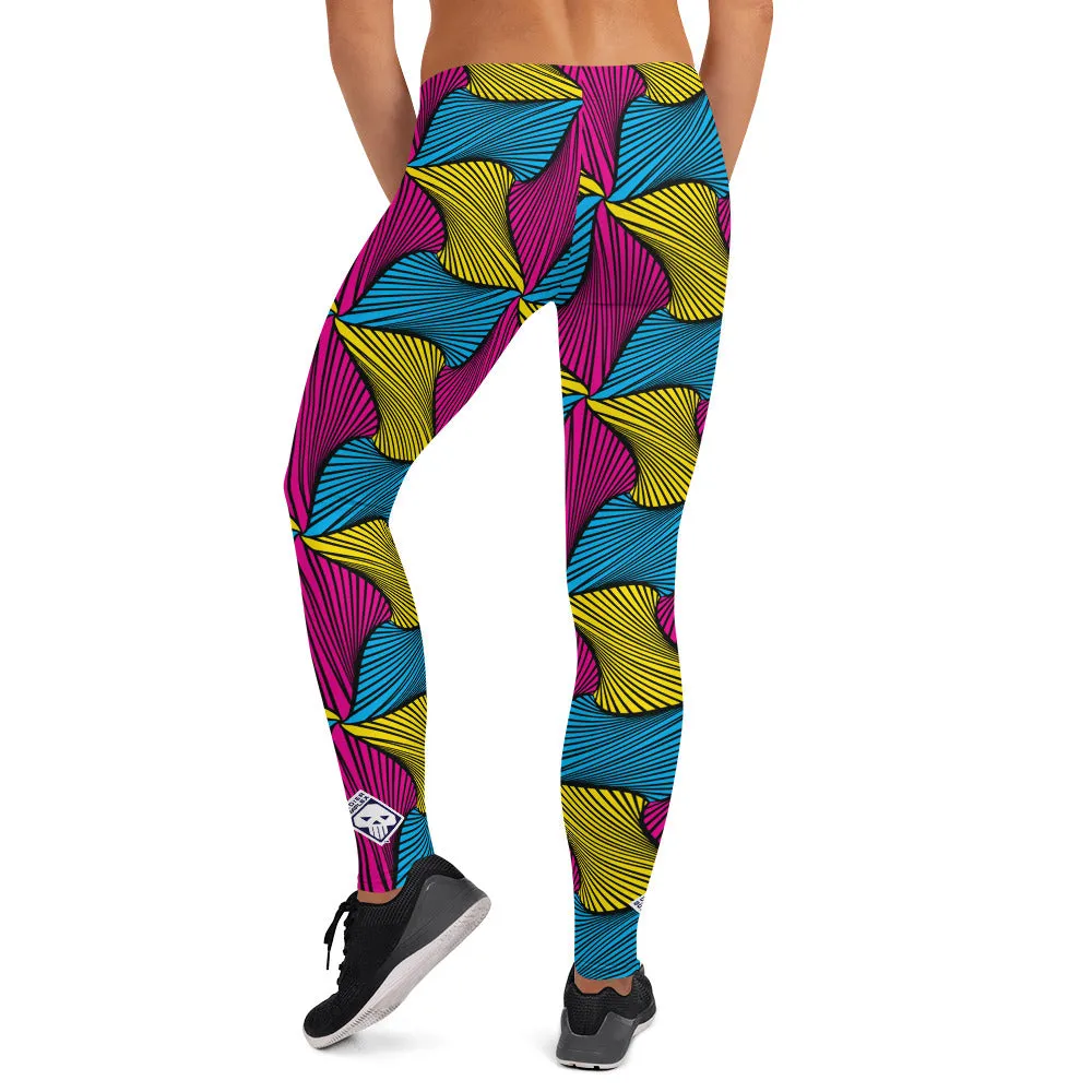 Women's Ankara Wax Print Yoga Pants Workout Leggings For Jiu Jitsu 001