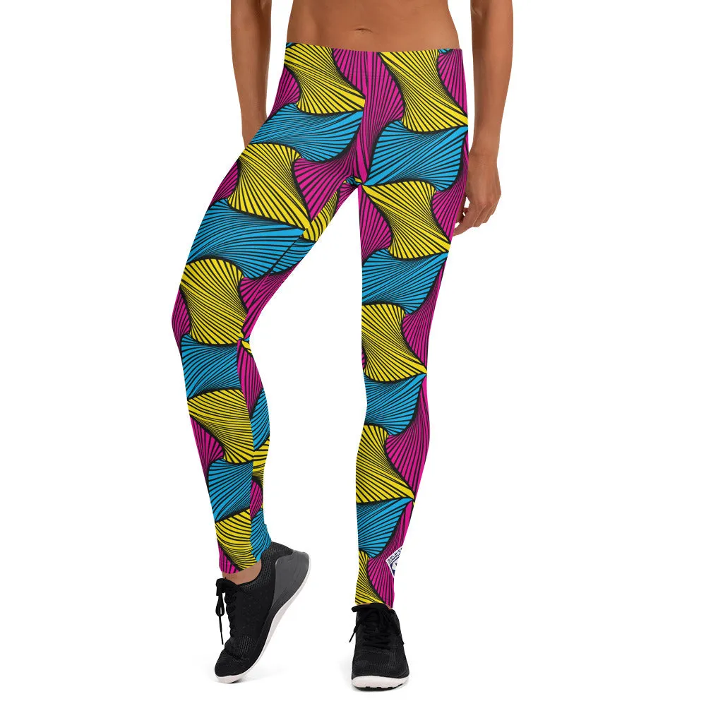 Women's Ankara Wax Print Yoga Pants Workout Leggings For Jiu Jitsu 001