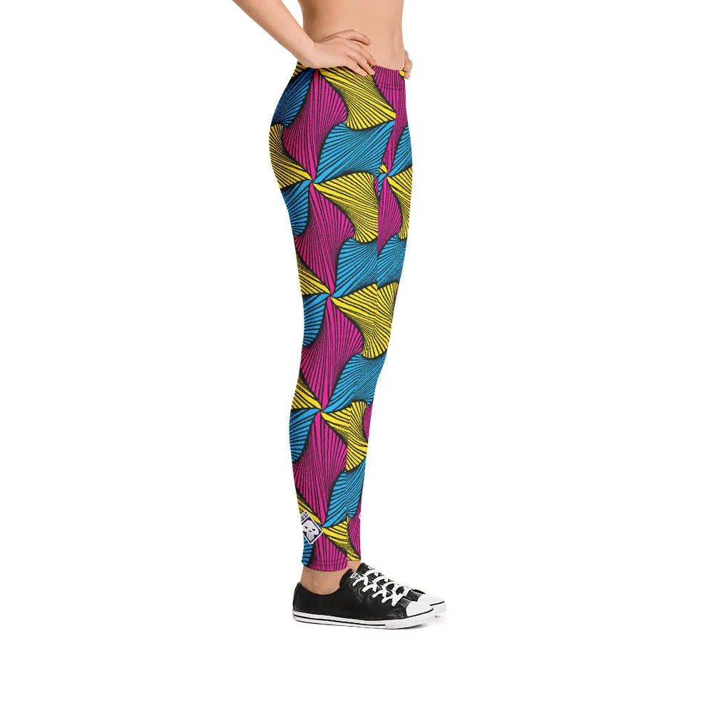 Women's Ankara Wax Print Yoga Pants Workout Leggings For Jiu Jitsu 001