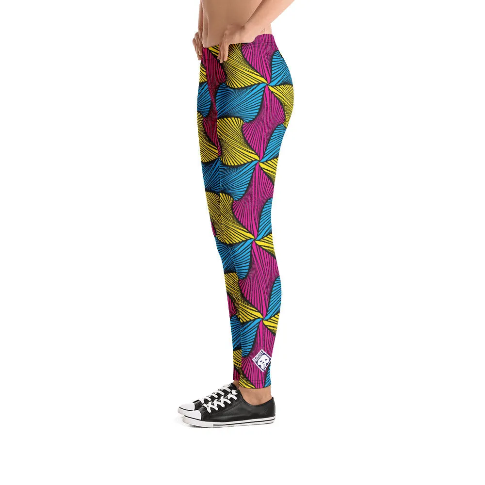 Women's Ankara Wax Print Yoga Pants Workout Leggings For Jiu Jitsu 001