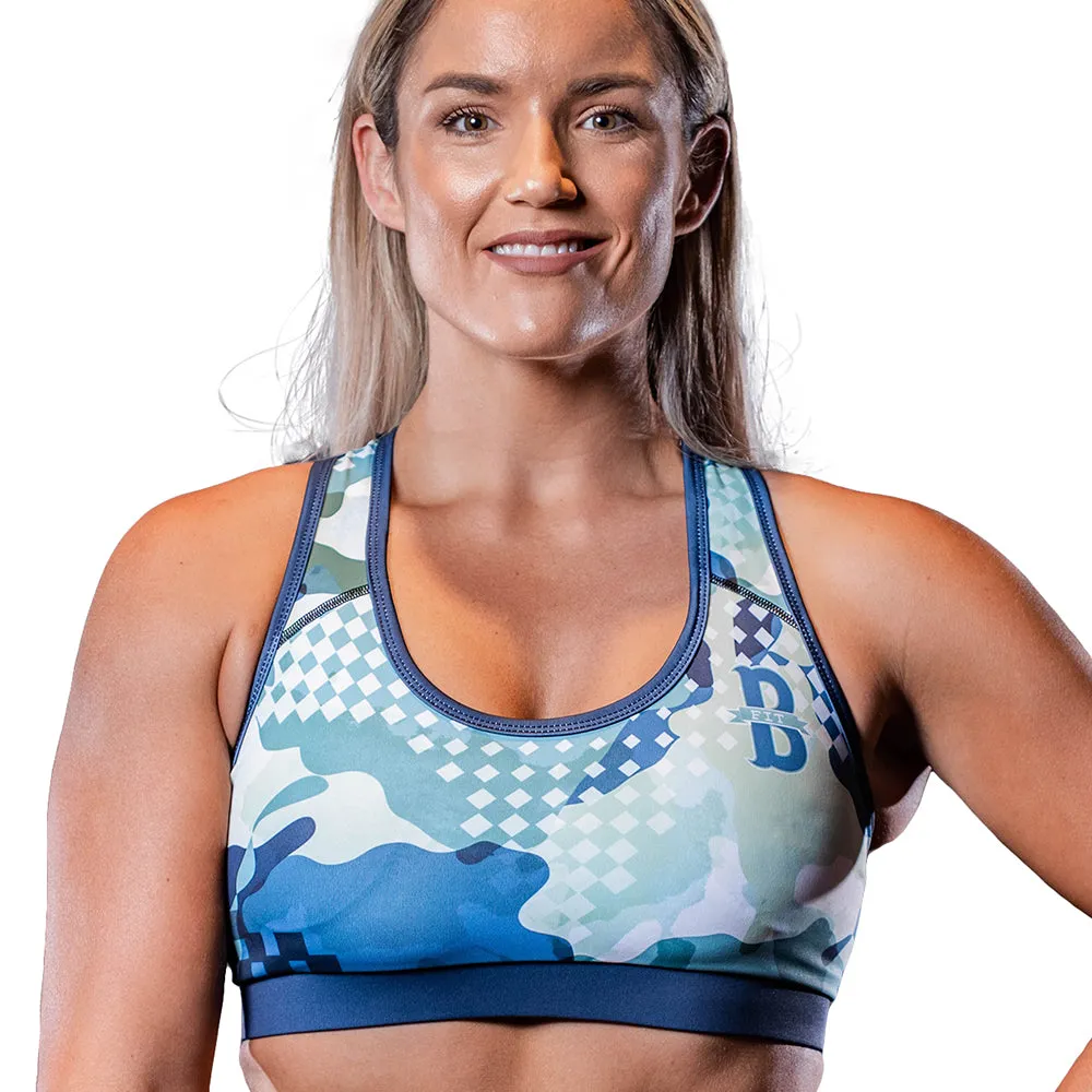 Women's Geometric-Camo Racerback Sports Bra