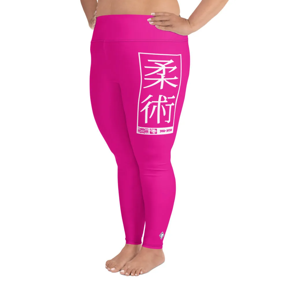 Women's Plus Size Yoga Pants Workout Leggings For Jiu Jitsu 003 - Hollywood Cerise