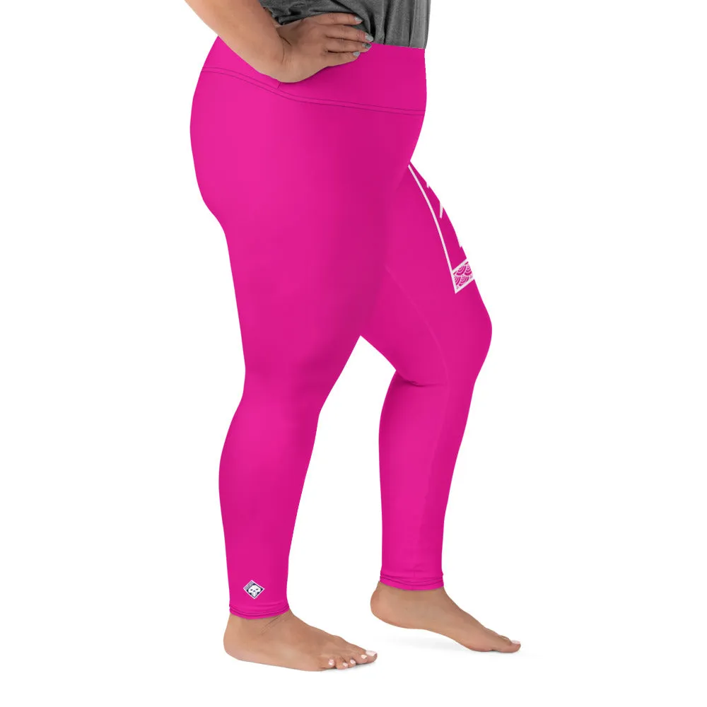 Women's Plus Size Yoga Pants Workout Leggings For Jiu Jitsu 003 - Hollywood Cerise