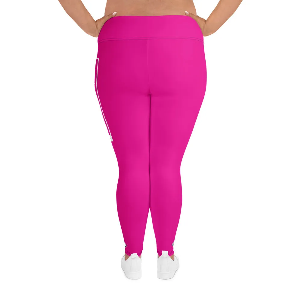 Women's Plus Size Yoga Pants Workout Leggings For Jiu Jitsu 003 - Hollywood Cerise