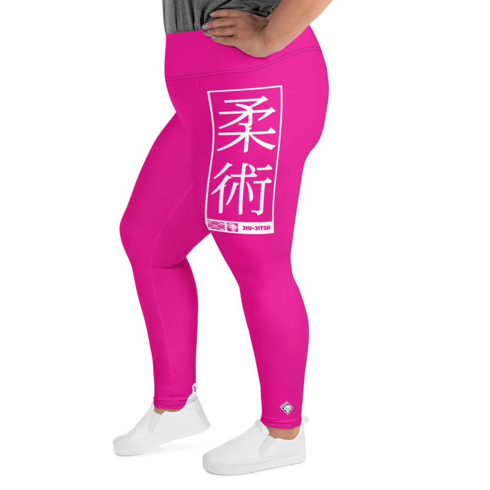 Women's Plus Size Yoga Pants Workout Leggings For Jiu Jitsu 003 - Hollywood Cerise