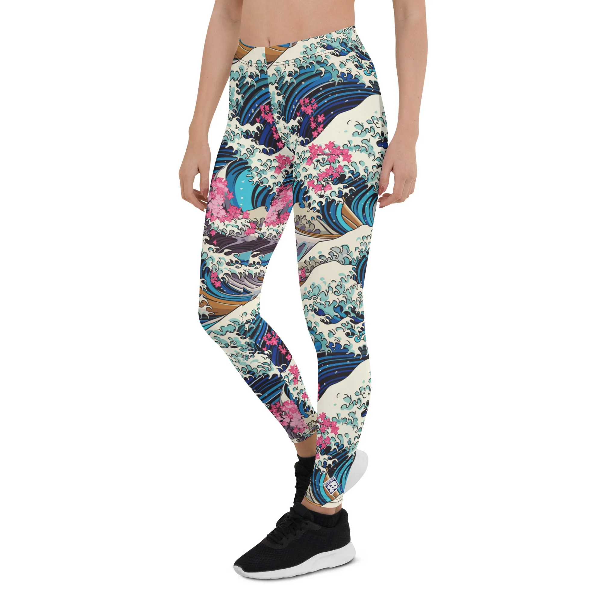 Women's Yoga Pants Workout Leggings - The Great Wave Off Kanagawa 001